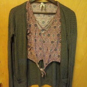Crop top with cardigan-both smalls